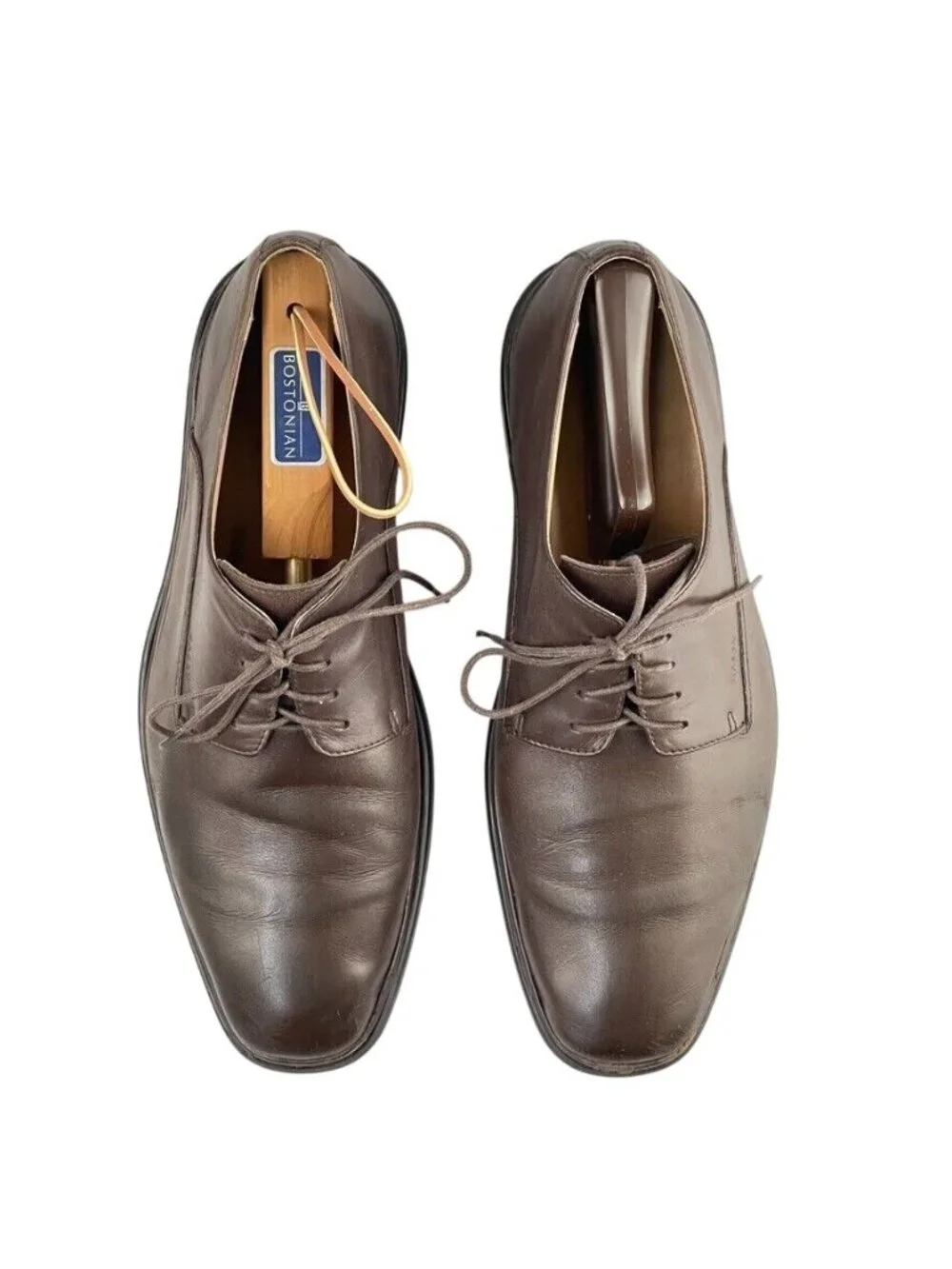Bally Gabriel Brown Leather Derby Shoes Mens Size 8 E Made In Italy